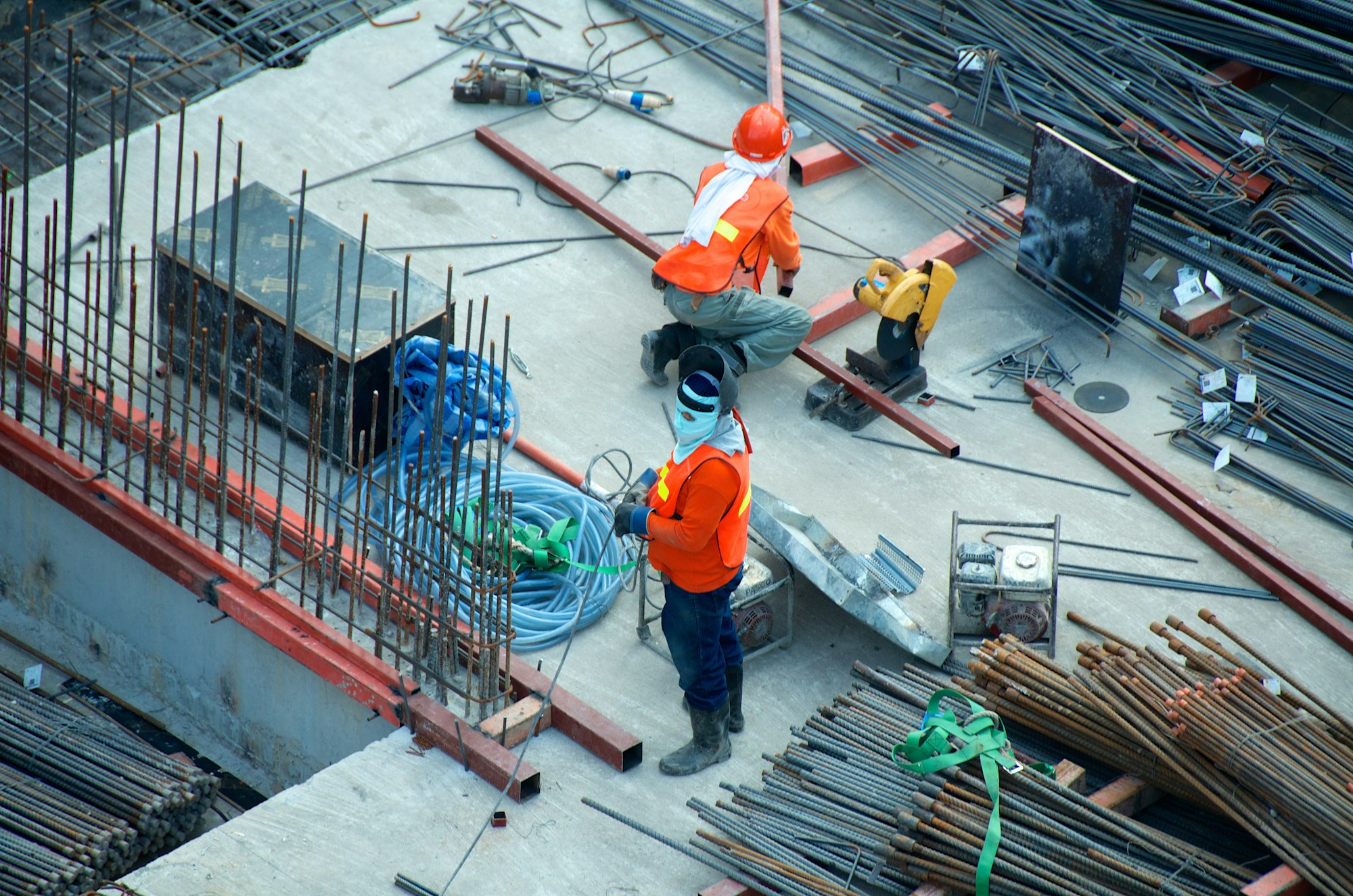 Contractors on a construction site